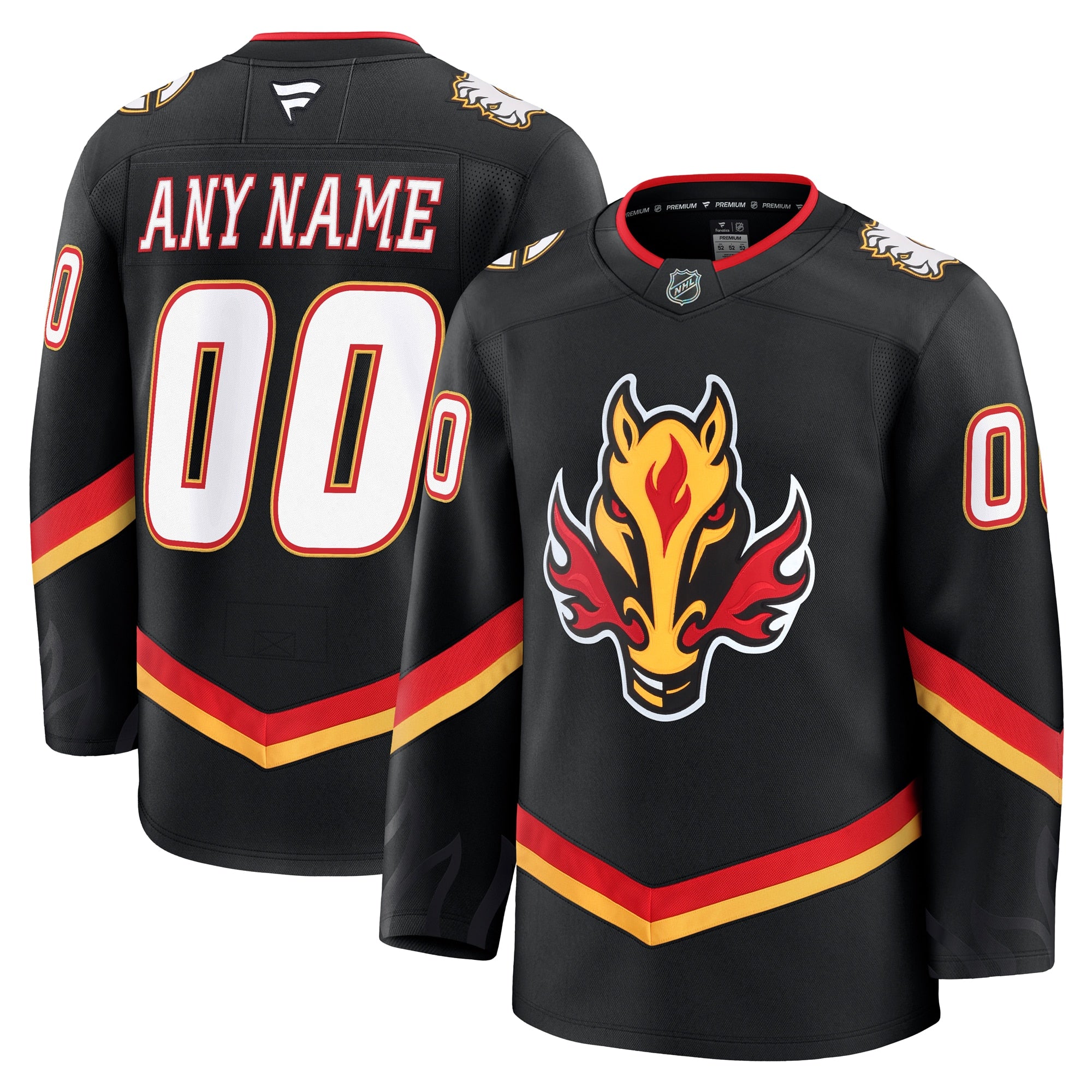 Calgary Flames Home Premium Custom Jersey - Red/Black/White - Image 7