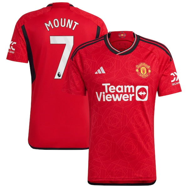 Mason Mount Manchester United adidas 2023/24 Home Replica Player Jersey - Red/Green - Image 2