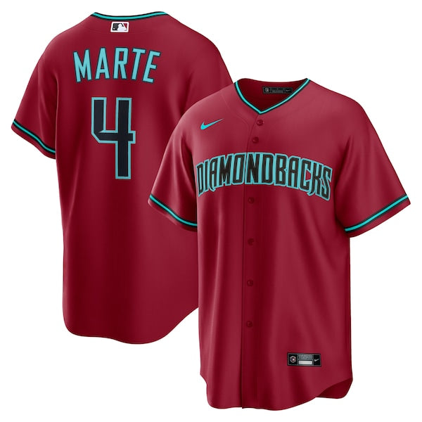 Ketel Marte Arizona Diamondbacks Nike Alternate 2 Replica Jersey - Red/Black - Image 2