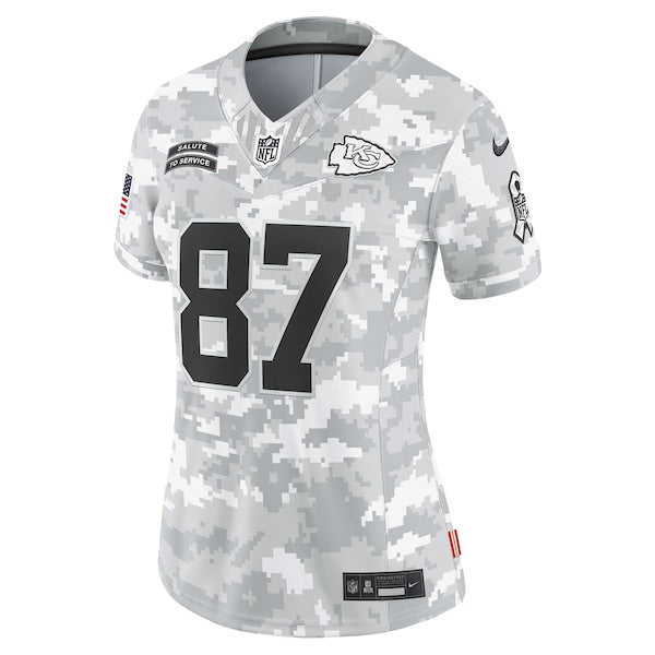 Travis Kelce Kansas City Chiefs Nike Women's 2024 Salute to Service Limited Jersey - Arctic Camo - Image 3