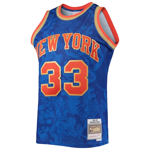 Patrick Ewing New York Knicks Hardwood Classics 1991/92 Lunar New Year Swingman Jersey - Blue - Image 2