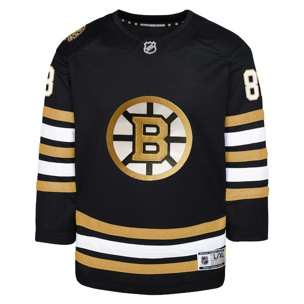 David Pastrnak Boston Bruins Youth Home Premier Player Jersey - Black - Image 2