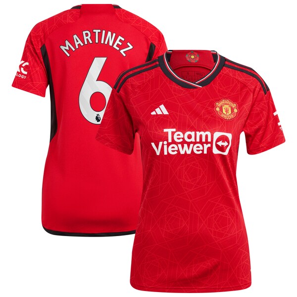 Lisandro Mart¨ªnez Manchester United adidas Women's 2023/24 Home Replica Player Jersey - Red/Green - Image 2