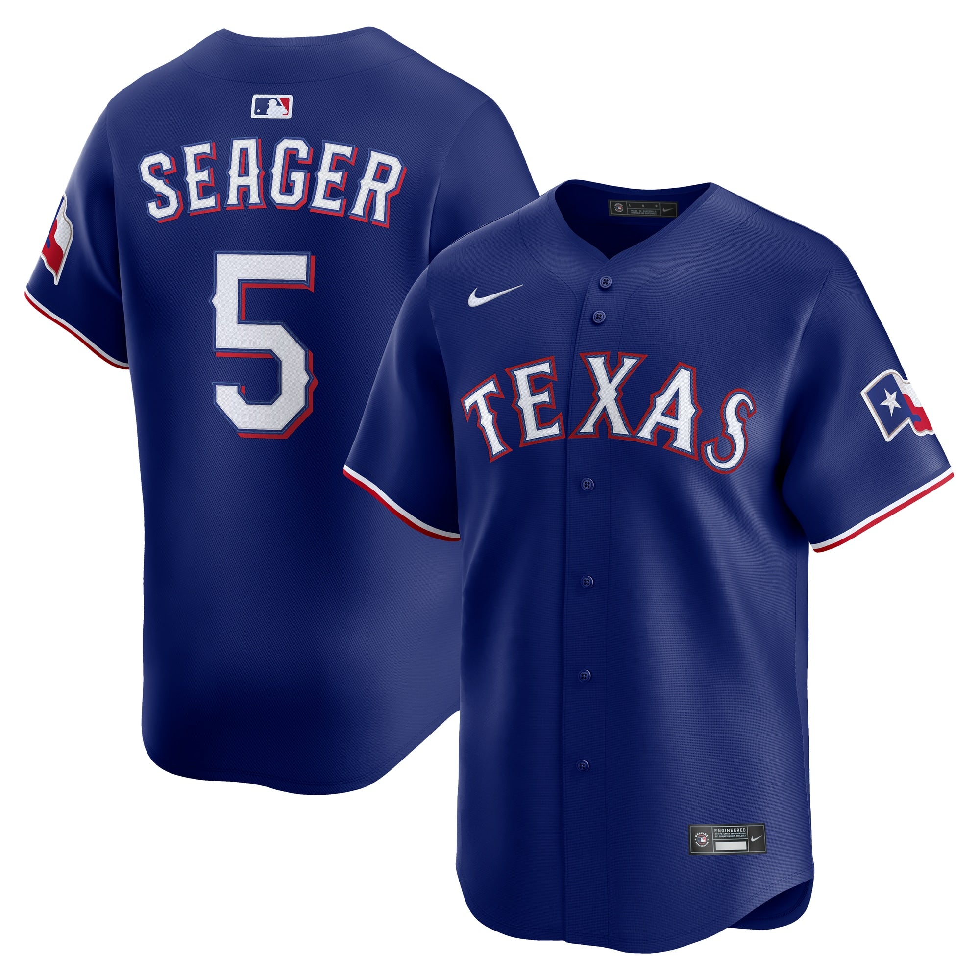 Corey Seager Texas Rangers Nike Alternate Limited Player Jersey - Light Blue/Royal - Image 6