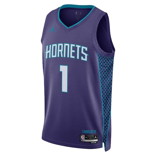 LaMelo Ball Charlotte Hornets Jordan Brand Unisex Swingman Jersey - Statement Edition - Purple - Image 2