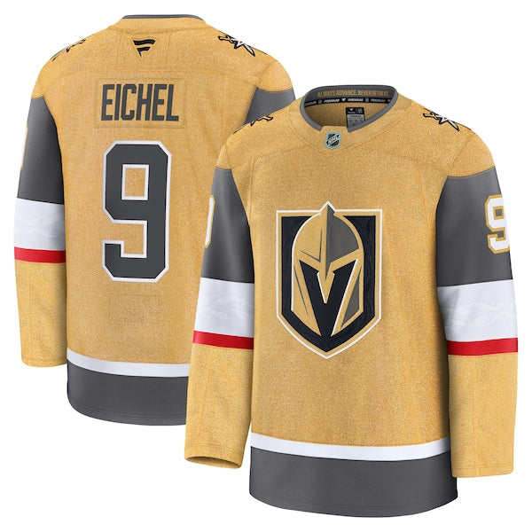 Jack Eichel Vegas Golden Knights Home Premium Jersey - Gold/Gray - Image 2
