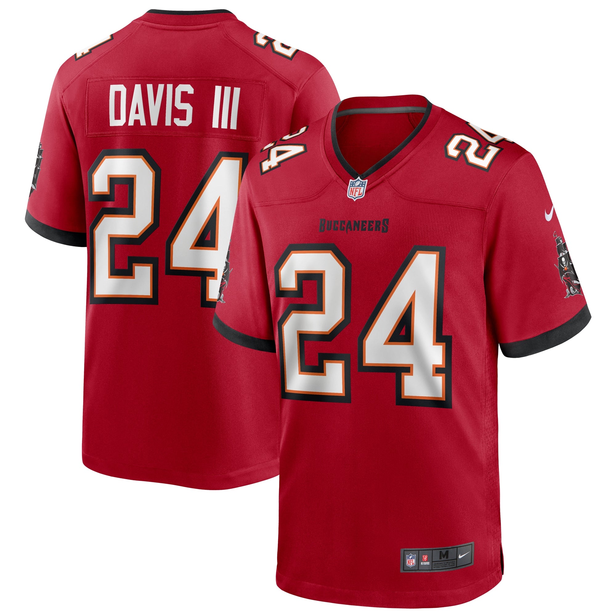 Carlton Davis III Tampa Bay Buccaneers Nike Throwback Game Jersey - Orange/Red - Image 6