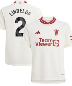 Victor Lindelof Manchester United adidas Youth 2023/24 Third Replica Player Jersey - White