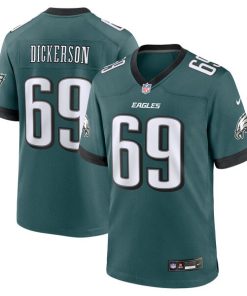 Alternative view of Landon Dickerson Philadelphia Eagles Nike Team Game Jersey - Midnight Green