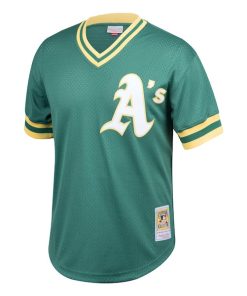 Alternative view of Rickey Henderson Athletics  Youth Cooperstown Collection Mesh Batting Practice Jersey - Green