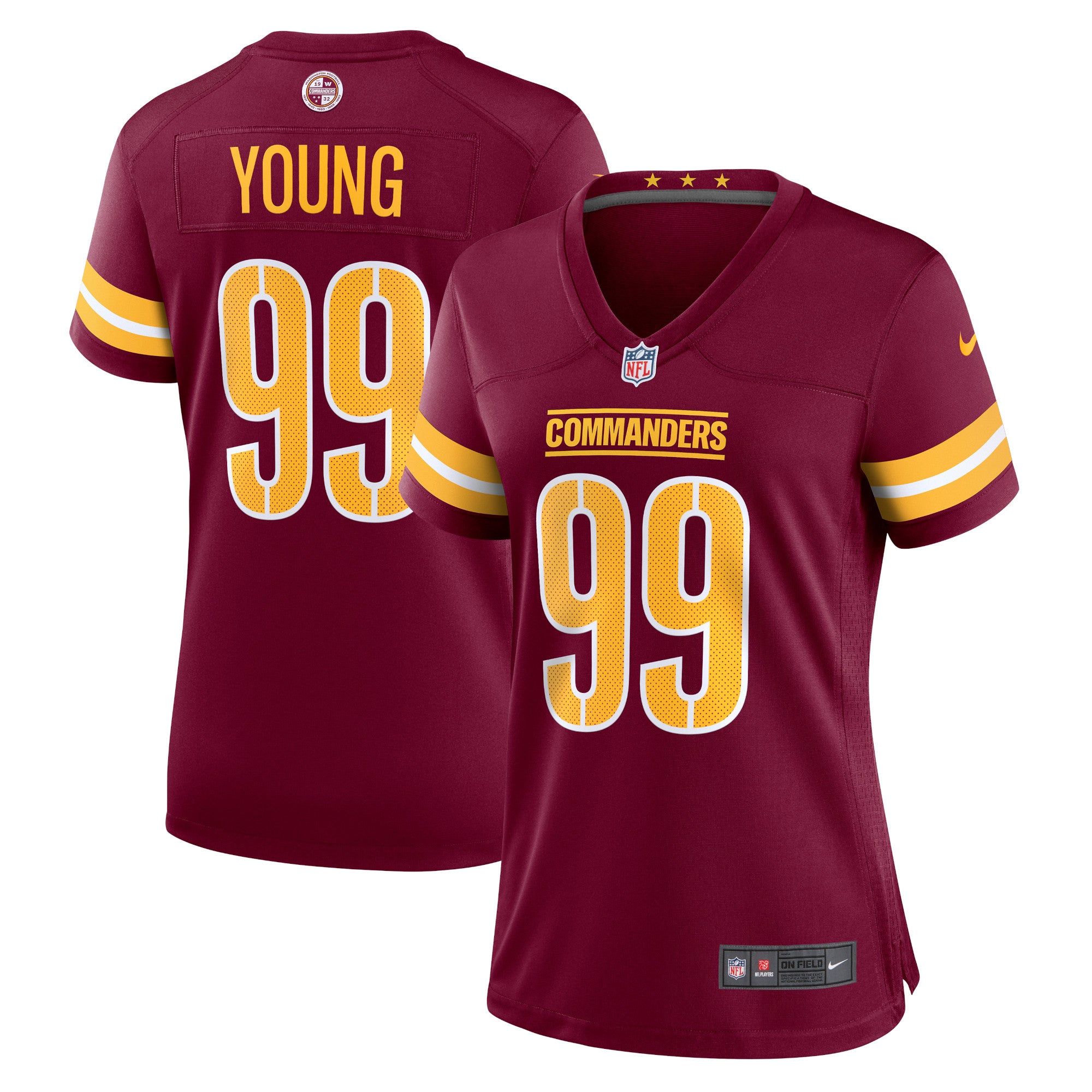 Chase Young Washington Commanders Nike Women's Player Jersey - Black/Burgundy/White - Image 3