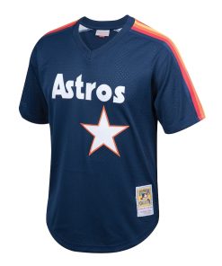 Alternative view of Nolan Ryan Houston Astros Youth Cooperstown Collection Mesh Batting Practice Jersey - Navy