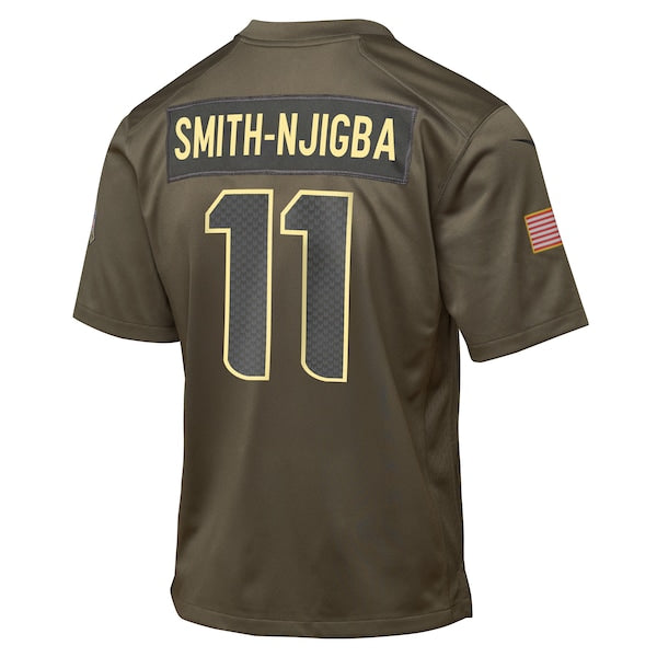 Jaxon Smith-Njigba Seattle Seahawks Nike Youth 2025 Salute to Service Game Jersey - Olive - Image 3