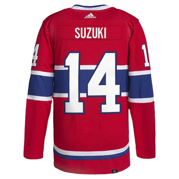 Nick Suzuki Montreal Canadiens adidas Home Primegreen Authentic Pro Player Jersey - Red - Image 3