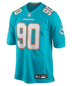 Alternative view of Kenneth Grant Miami Dolphins Nike 2025 NFL Draft First Round Pick  Game Jersey - Aqua