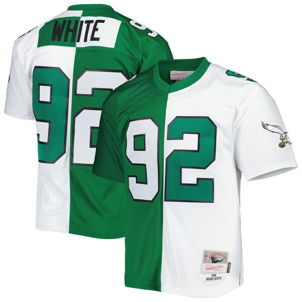 Reggie White Philadelphia Eagles 1990 Split Legacy Replica Jersey - Kelly Green/White - Image 2