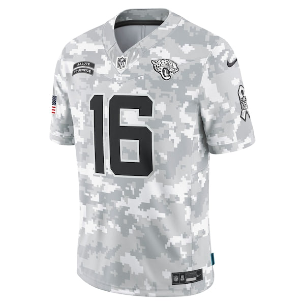 Trevor Lawrence Jacksonville Jaguars Nike 2024 Salute to Service Limited Jersey - Arctic Camo - Image 2