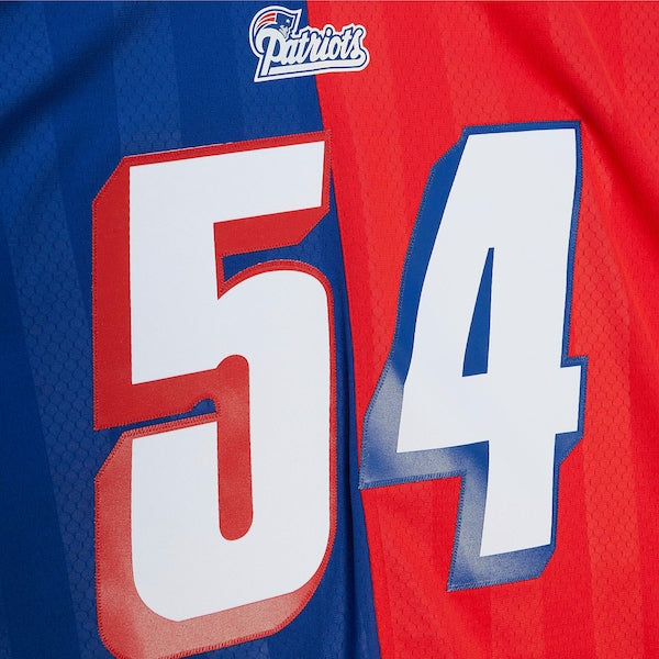 Tedy Bruschi New England Patriots 1996 Split Legacy Replica Jersey - Royal/Red - Image 4