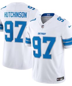 Aidan Hutchinson Detroit Lions Nike Vapor F.U.S.E. Limited Jersey - White/Black/Blue