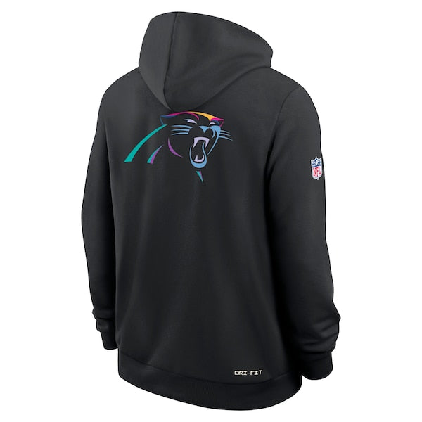 Carolina Panthers Nike 2025 NFL Crucial Catch Sideline Standard Issue Dri-FIT Hoodie - Black - Image 3