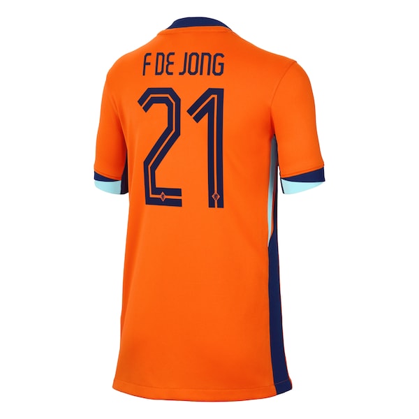Frenkie de Jong Netherlands National Team Nike Youth 2024 Home Replica Jersey - Orange - Image 3