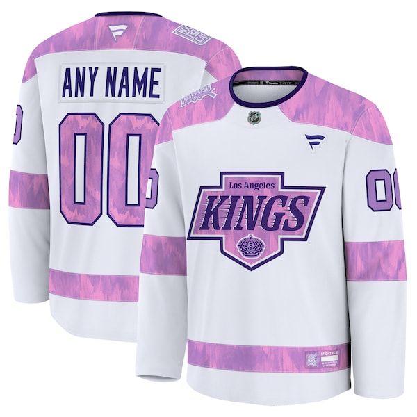 Los Angeles Kings 2024 Hockey Fights Cancer Custom Practice Jersey - White