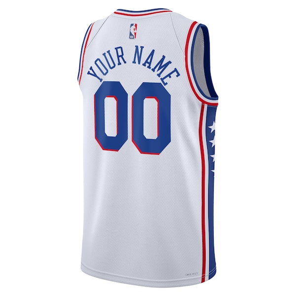 Philadelphia 76ers Nike Unisex 2022/23 Swingman Custom Jersey White - Association Edition - Image 3