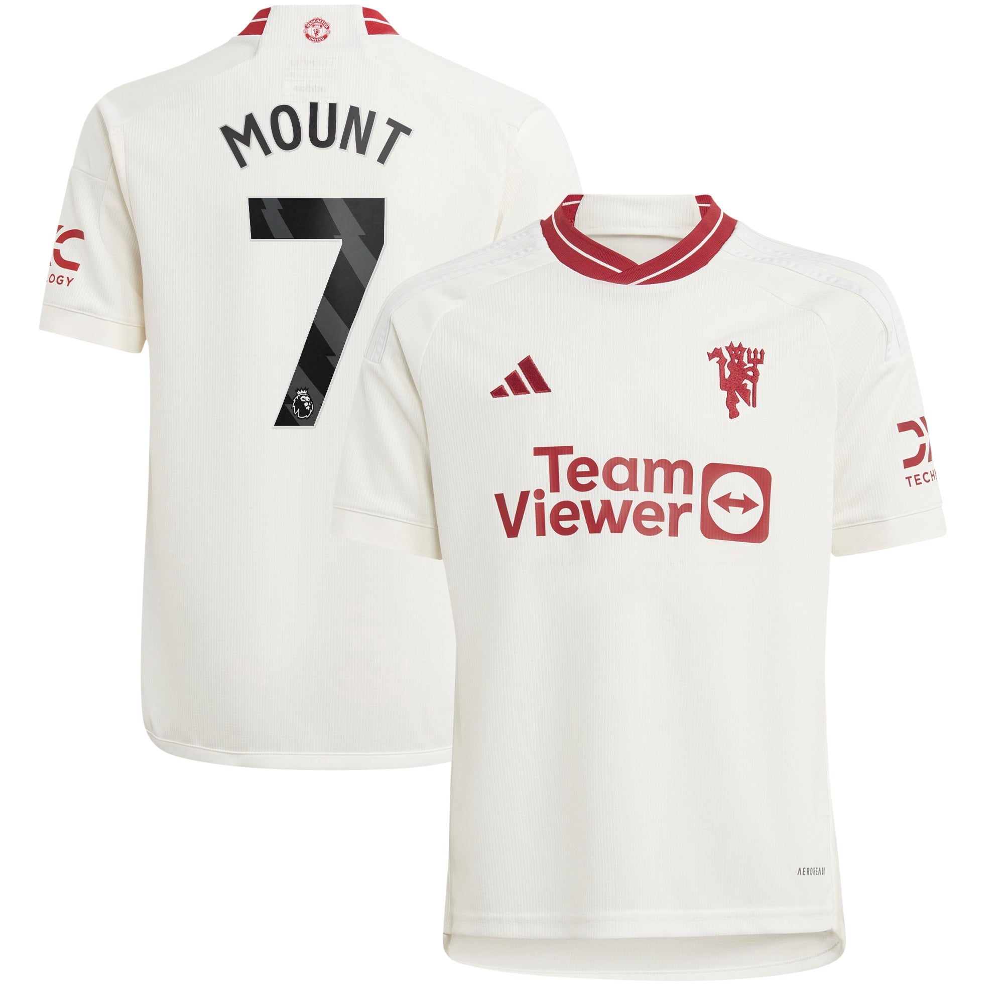 Mason Mount Manchester United adidas Youth 2023/24 Away Replica Player Jersey - Green/White - Image 5