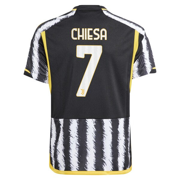 Federico Chiesa Juventus adidas Youth 2023/24 Home Replica Jersey - Black - Image 3