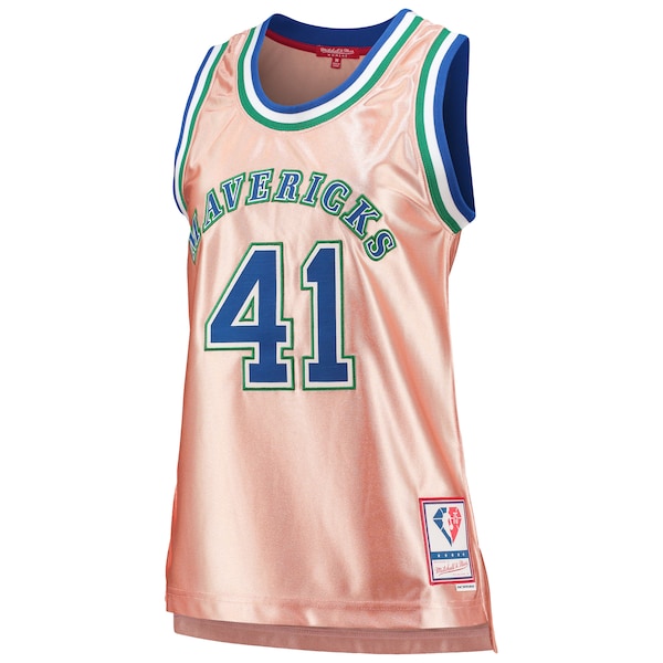 Dirk Nowitzki Dallas Mavericks Women's 75th Anniversary Rose Gold 1998 Swingman Jersey - Pink - Image 2