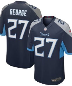 Alternative view of Eddie George Tennessee Titans Nike Game Retired Player Jersey - Navy/Light Blue
