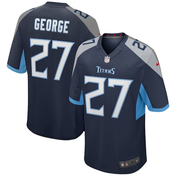 Eddie George Tennessee Titans Nike Game Retired Player Jersey - Navy/Light Blue - Image 2