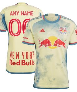 New York Red Bulls adidas 2024 Daniel Patrick Kit Authentic Custom Jersey - Yellow