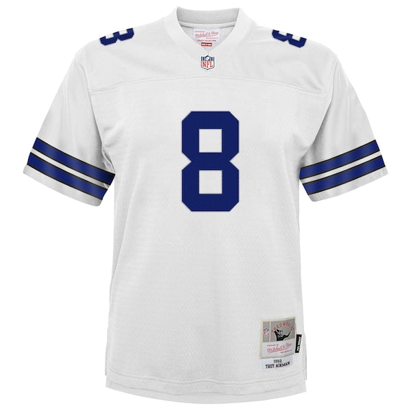 Troy Aikman Dallas Cowboys Youth 1992 Legacy Jersey - White/Navy - Image 3