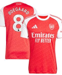 Alternative view of Martin ?degaard Arsenal adidas 2025/26 Home Replica Player Jersey - Red/Blue