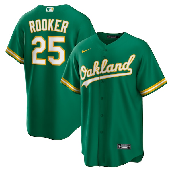 Brent Rooker Oakland Athletics Nike Alternate Replica Jersey - Kelly Green/White - Image 2