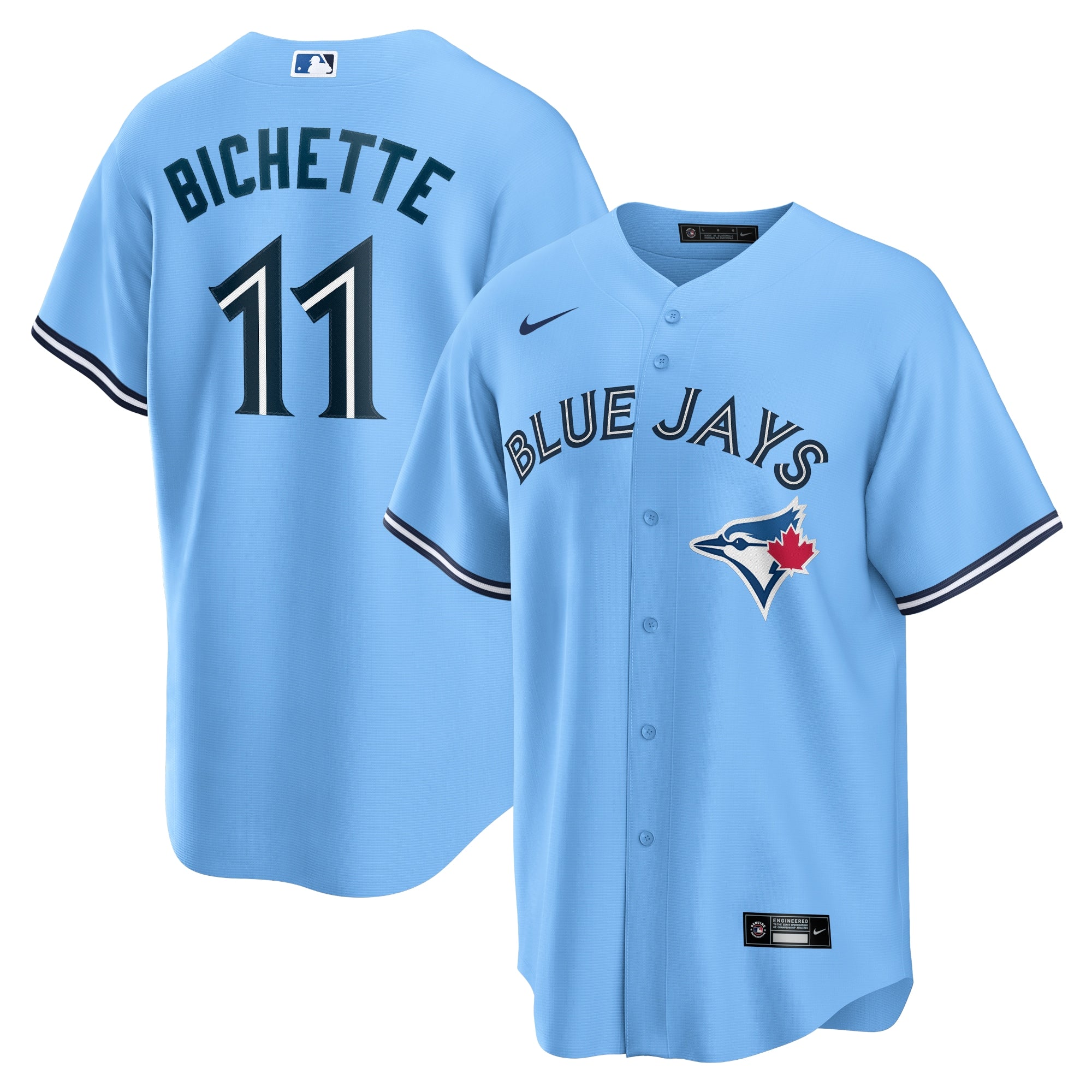 Bo Bichette Toronto Blue Jays Nike Alternate Replica Player Name Jersey - Royal/Powder Blue - Image 5