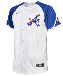 Alternative view of Ozzie Albies Atlanta Braves Nike Toddler 2023 City Connect Replica Player Jersey - White