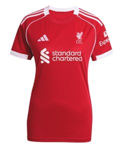 Alternative view of Mohamed Salah Liverpool adidas Women's 2025/26 Home Replica Jersey - Red