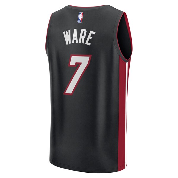 Kel'el Ware Miami Heat Fast Break Replica Player Jersey - Icon Edition - Black - Image 3