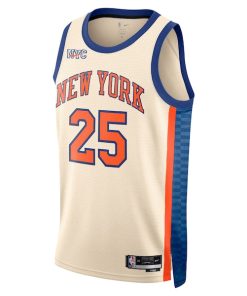 Alternative view of Mikal Bridges New York Knicks Nike Unisex 2025/26 Swingman Jersey - Cream - City Edition