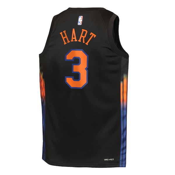 Josh Hart New York Knicks Jordan Brand Youth Swingman Jersey - Statement Edition - Black - Image 3