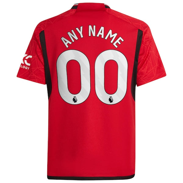 Manchester United adidas Youth 2023/24 Home Replica Custom Jersey - Red - Image 3