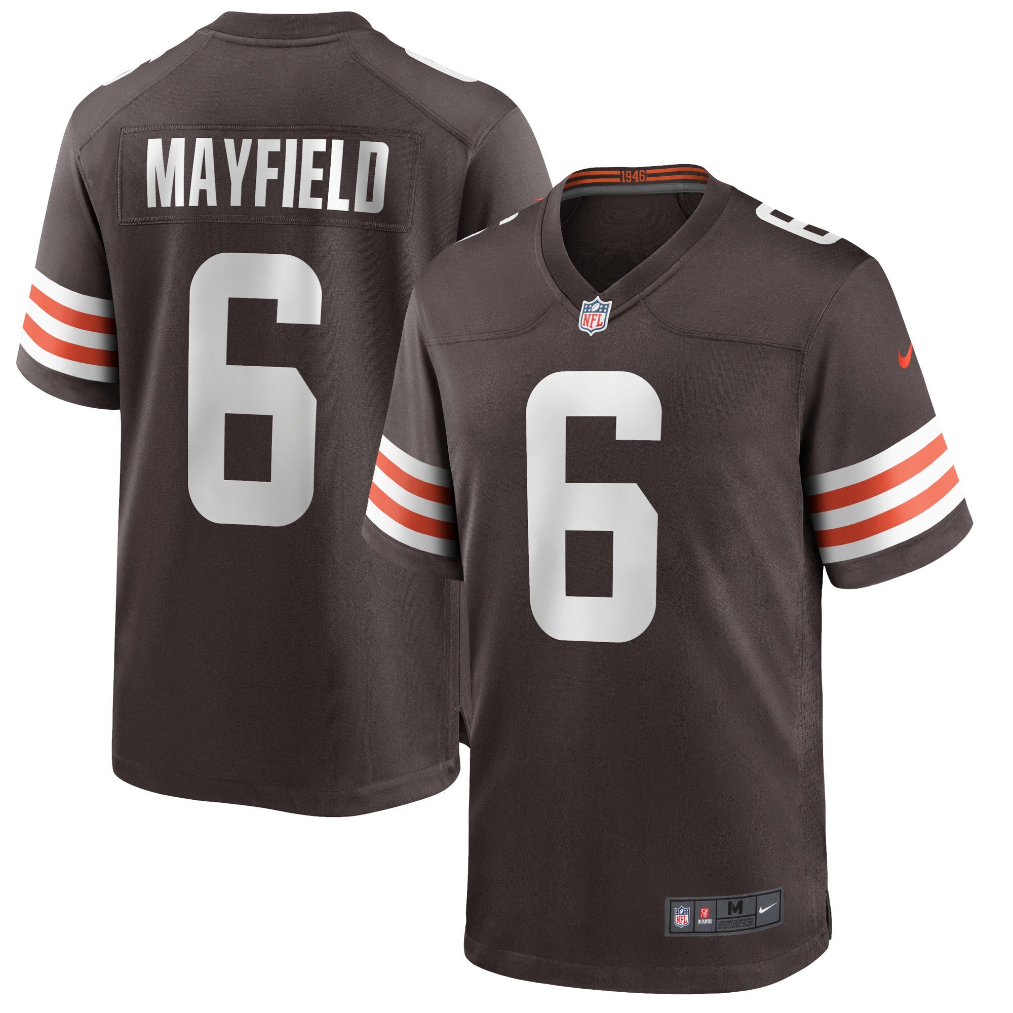 Baker Mayfield Cleveland Browns Nike 1946 Collection Alternate Game Jersey - White/Brown - Image 6