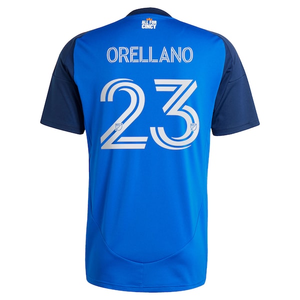 Luca Orellano FC Cincinnati adidas 2025 Orange and Blue Legacy Kit Replica Player Jersey - Blue - Image 3