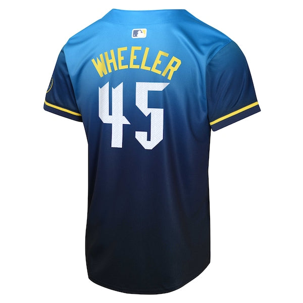 Zack Wheeler Philadelphia Phillies Nike Youth 2024 City Connect Limited Player Jersey - Blue - Image 3