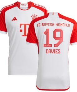 Alphonso Davies Bayern Munich adidas 2023/24 Home Replica Jersey - White