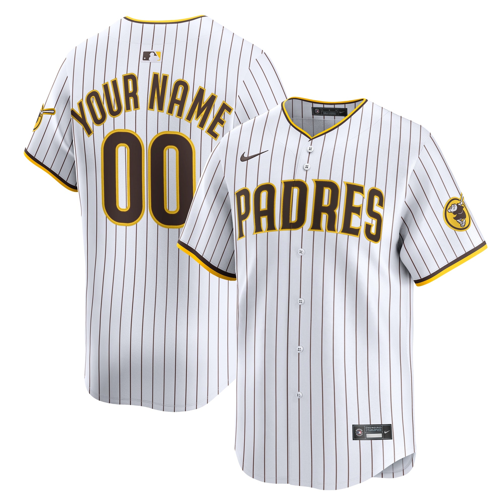 San Diego Padres Nike Alternate Limited Custom Jersey - Sand/White - Image 6