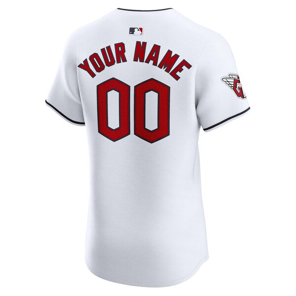 Cleveland Guardians Nike Home Elite Custom Jersey - White - Image 3