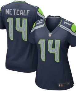 DK Metcalf Seattle Seahawks Nike Women's Game Player Jersey - College Navy/Neon Green